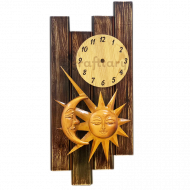 Wall Clock (4Strip) Sun & Moon (9'' x 19'')